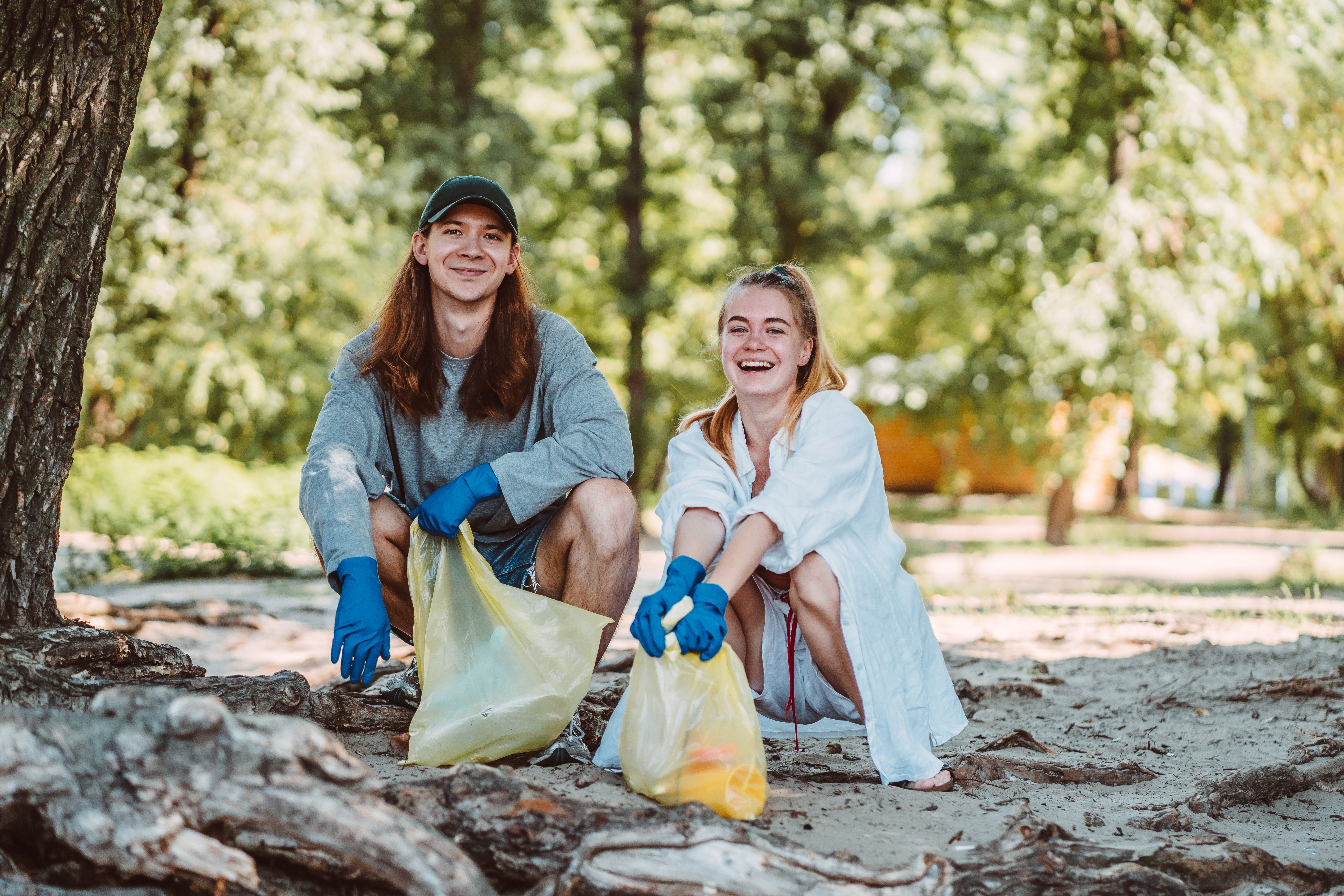 2 amis en session de plogging 